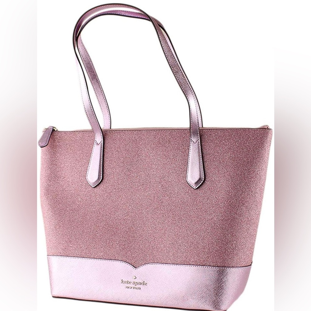 👛✨ Kate Spade Lg Pink Glitter Lola Tote